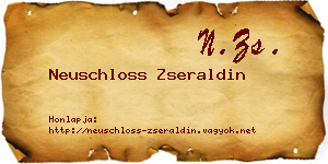 Neuschloss Zseraldin névjegykártya